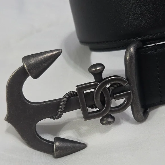 Dolce & Gabbana Black Anchor Buckle Belt - Picture 10 of 14